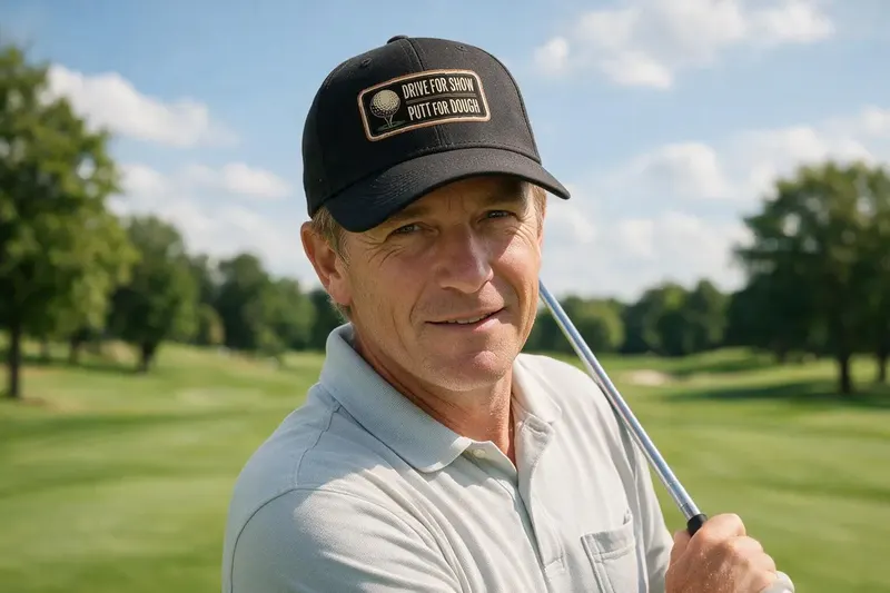 Athlete wearing a black baseball cap from AthleticHeadwear