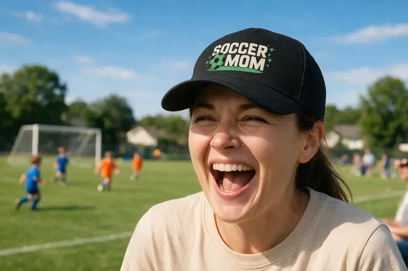 Soccer player wearing a black baseball cap from AthleticHeadwear