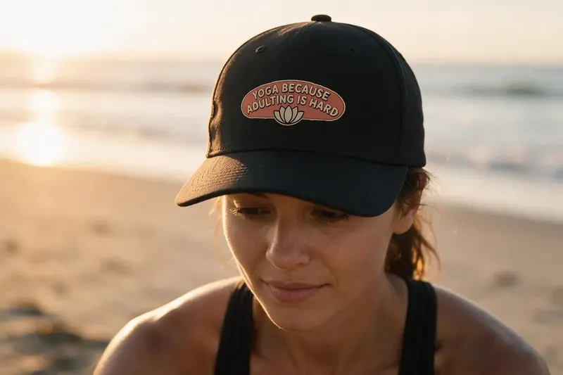 Yoga player wearing a black baseball cap from AthleticHeadwear