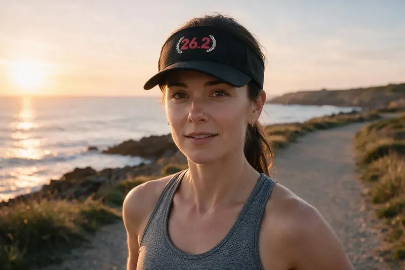 Running player wearing a black sun visor from AthleticHeadwear