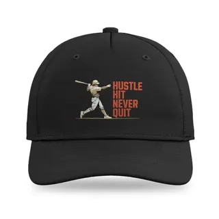 Hustle And Hit Never Quit Baseball baseball cap
