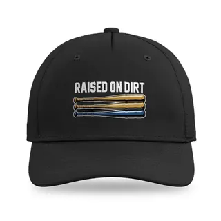 Raised On Dirt And Bats Baseball baseball cap