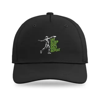 Eat Sleep Disc Golf Repeat Disc Golf baseball cap