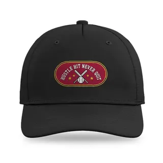 Hustle Hit Never Quit Softball baseball cap