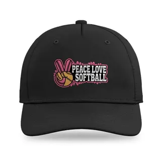 Peace Love Softball Softball baseball cap