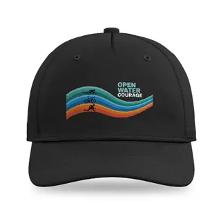 Waves With Swimmer Biker Runner Triathlon baseball cap
