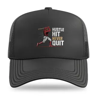 Hit Never Quit Baseball trucker hat