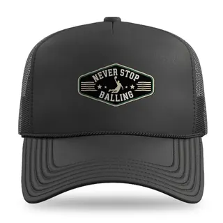 Dunking Player Badge Basketball trucker hat