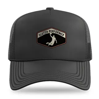 Clutch Performer Dunking Silhouette Basketball trucker hat