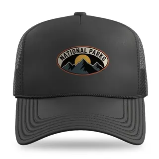 National Parks Mountain Patch Camping trucker hat