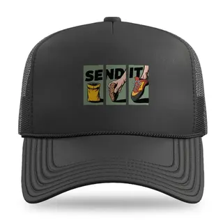 Send It Comic Art Climbing trucker hat