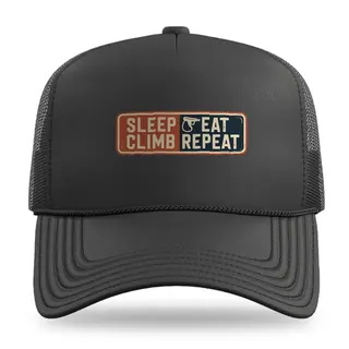 Sleep Eat Climb Repeat Climbing trucker hat
