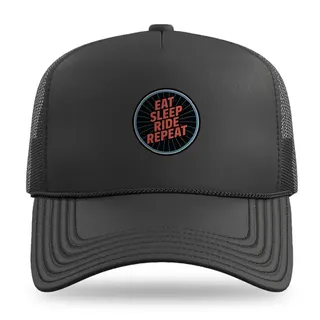 Eat Sleep Ride Repeat Cycling trucker hat