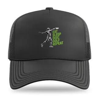 Eat Sleep Disc Golf Repeat Disc Golf trucker hat