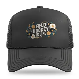 Floral Sticks Field Hockey trucker hat