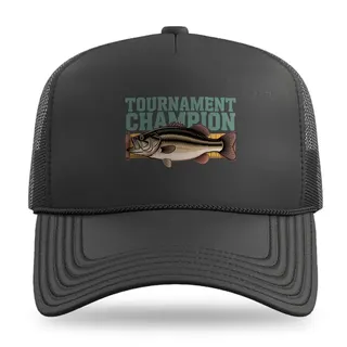 Tournament Champion Trophy Bass Fishing trucker hat