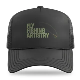 Fly Fisherman Mid Cast Fishing trucker hat