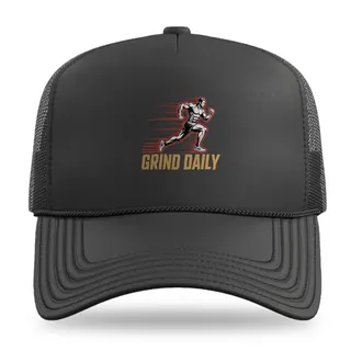 Oversized Runner Silhouette Fitness trucker hat