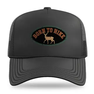 Varsity Badge With Deer Hiking trucker hat