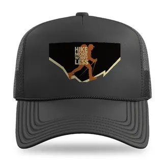 Hike More Worry Less Hiking trucker hat