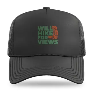 Will Hike For Views Hiking trucker hat