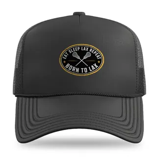 Eat Sleep Lax Repeat Lacrosse trucker hat