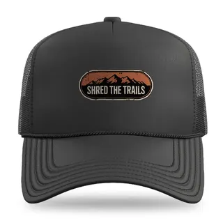 Shred The Trails Mountain Biking trucker hat