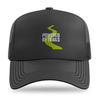 Powered By Trails Mountain Biking trucker hat