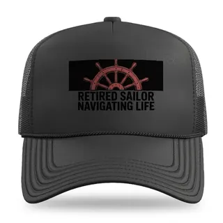 Ship Helm Silhouette Sailing trucker hat