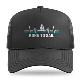 Born To Sail Heartbeat Sailing trucker hat