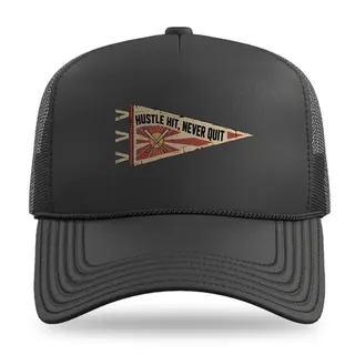 Hustle Hit Never Quit Softball trucker hat