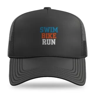 Swim Bike Run Triathlon trucker hat